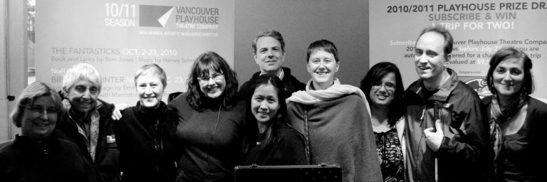 photo: LIVE DESCRIPTION – first Audio Description Team in training at the Vancouver Playhouse 2010 (Meg Towrl)