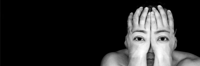 photo: see-through hands over face