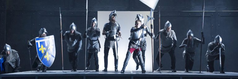 photo: Saint Joan leads soldiers into battle (David Cooper/Arts Club)
