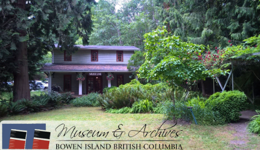 A photo of the Bowen Island Museum & Archives with logo.