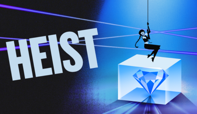 Promotional graphic for Heist presented by the Arts Club.